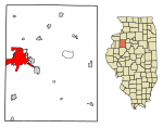 Knox County Illinois Incorporated and Unincorporated areas Galesburg Highlighted